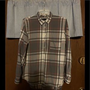 GAP Plaid Half-Button Down Shirt  Size XL